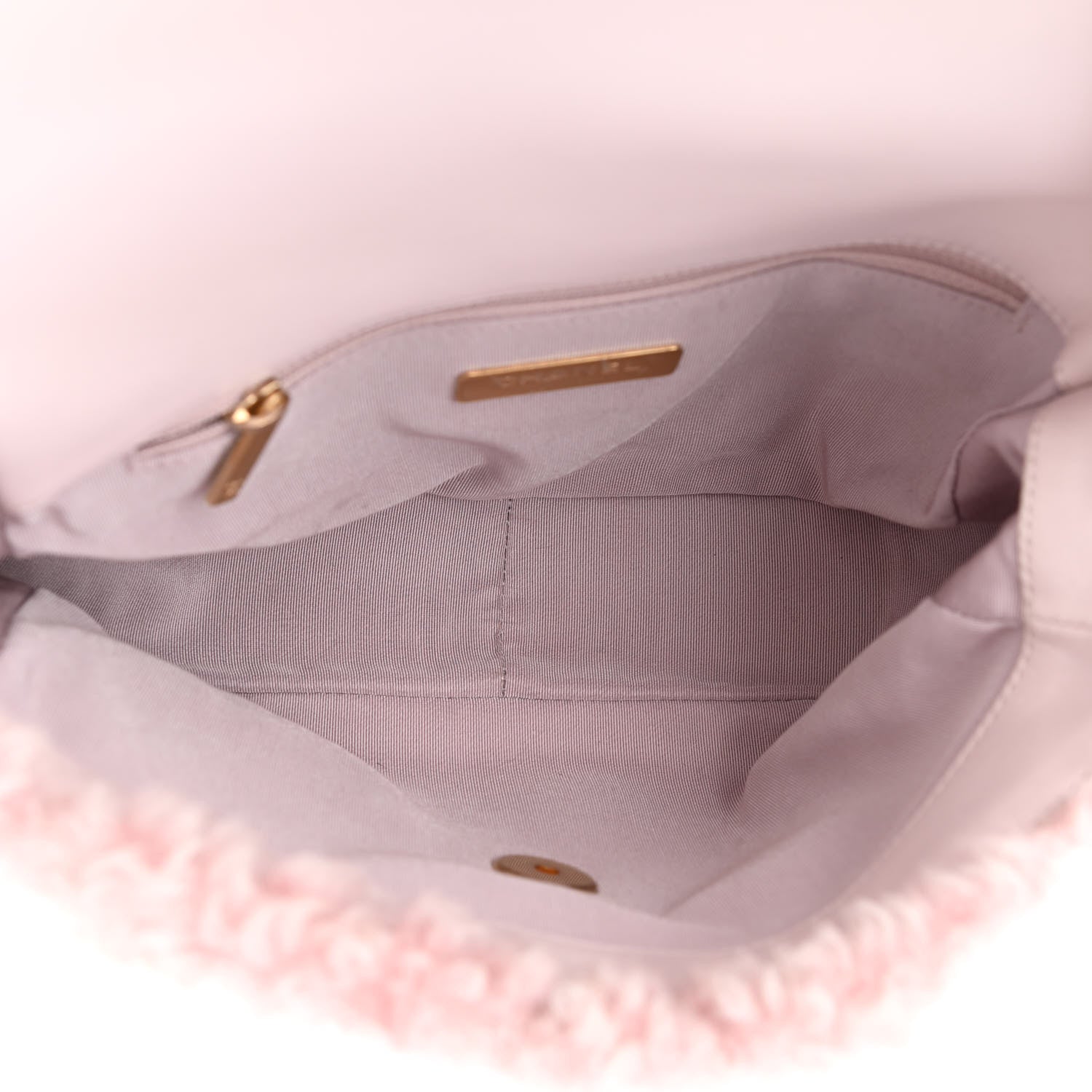 Chanel Shearling Sheepskin Medium Chanel 19 Flap Light Pink 4 of 9