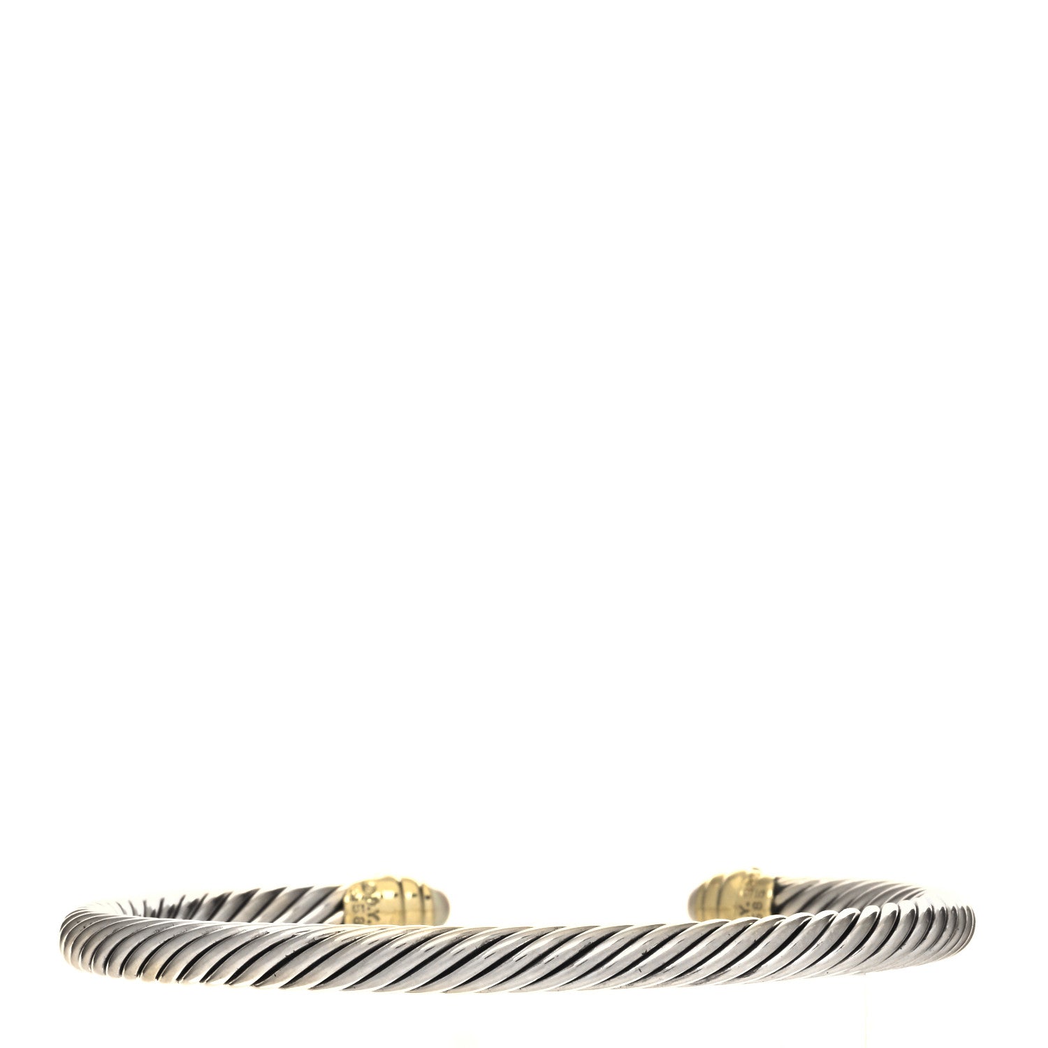 David Yurman Sterling Silver 14K Yellow Gold Pearl 5mm Cable Classics Petite Color Bracelet 2 of 3