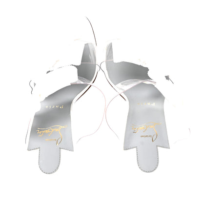 Christian Louboutin Patent PVC Delicanodo 100 Sandals 37.5 White 2 of 9