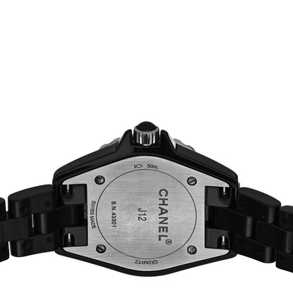 Chanel Stainless Steel Ceramic Diamond Bezel 29mm J12 Quartz Watch Black 3 of 4