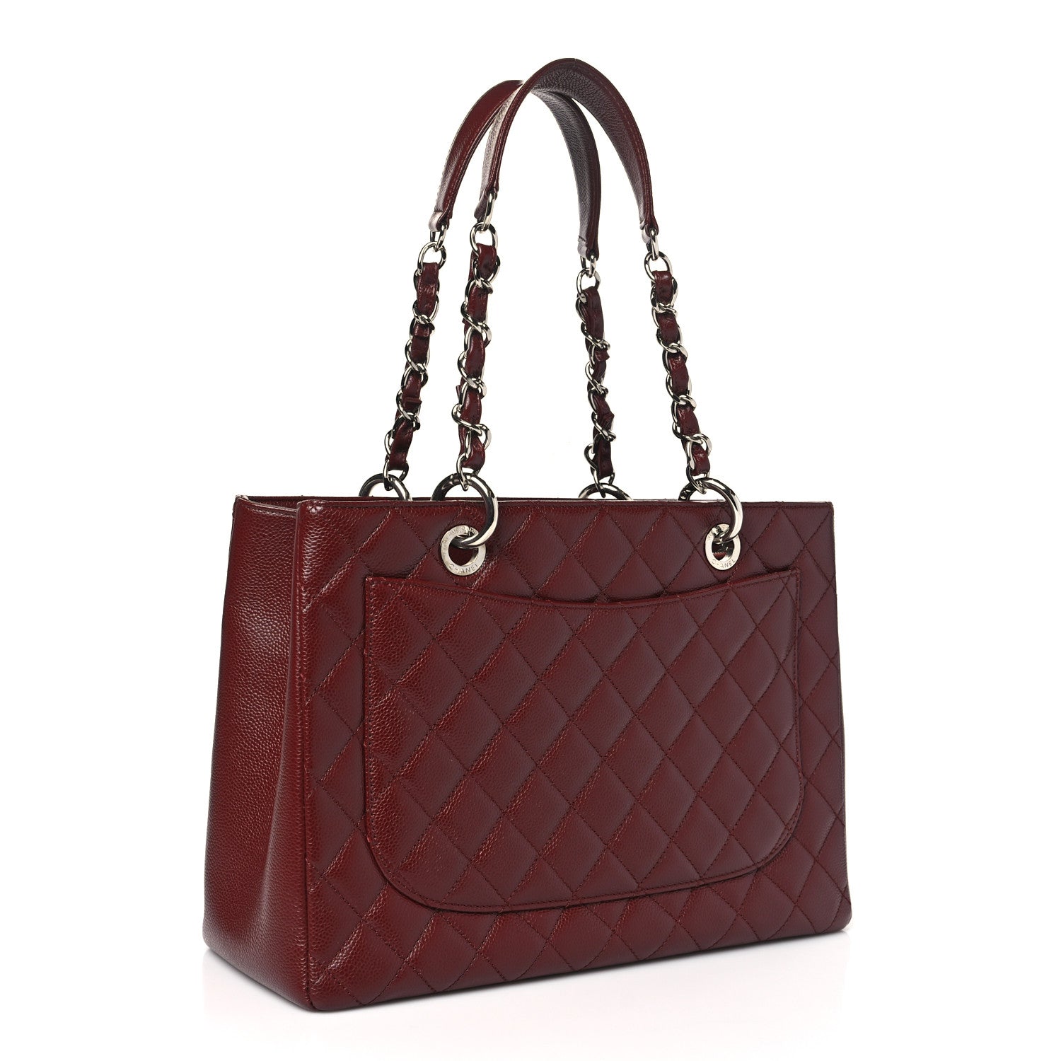Chanel Caviar Quilted Grand Shopping Tote GST Dark Burgundy 3 of 10