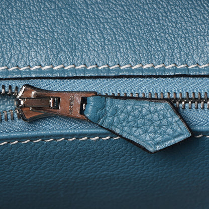 Hermes Taurillon Clemence Birkin 40 Blue Jean 15 of 28