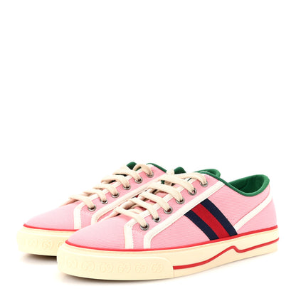 Gucci Canvas Web Womens 1977 Tennis Sneakers 39 Wild Rose Mystic White 4 of 8