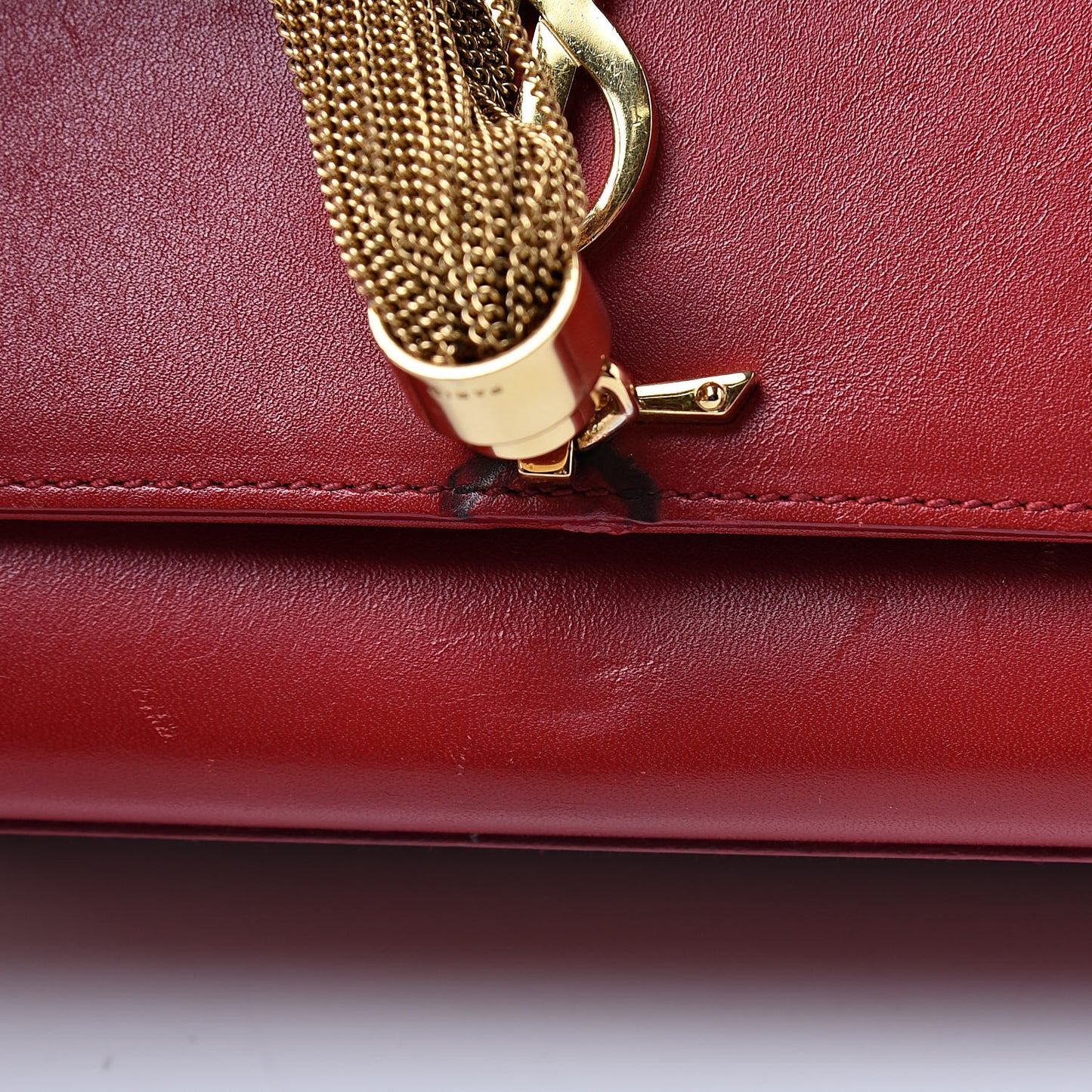 Smooth Calfskin Medium Classic Monogram Kate Tassel Satchel Lipstick Red