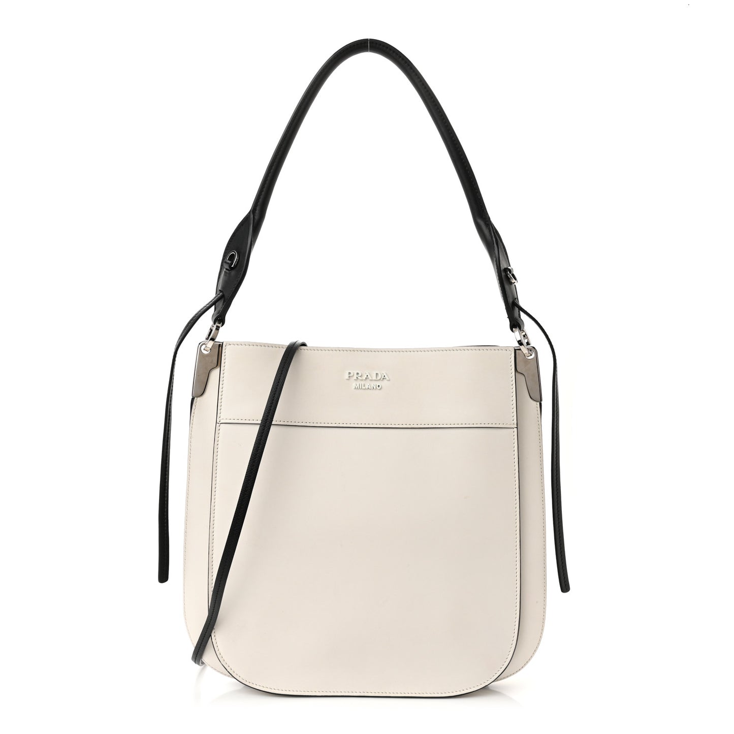 City Calfskin Small Margit Bag White Black