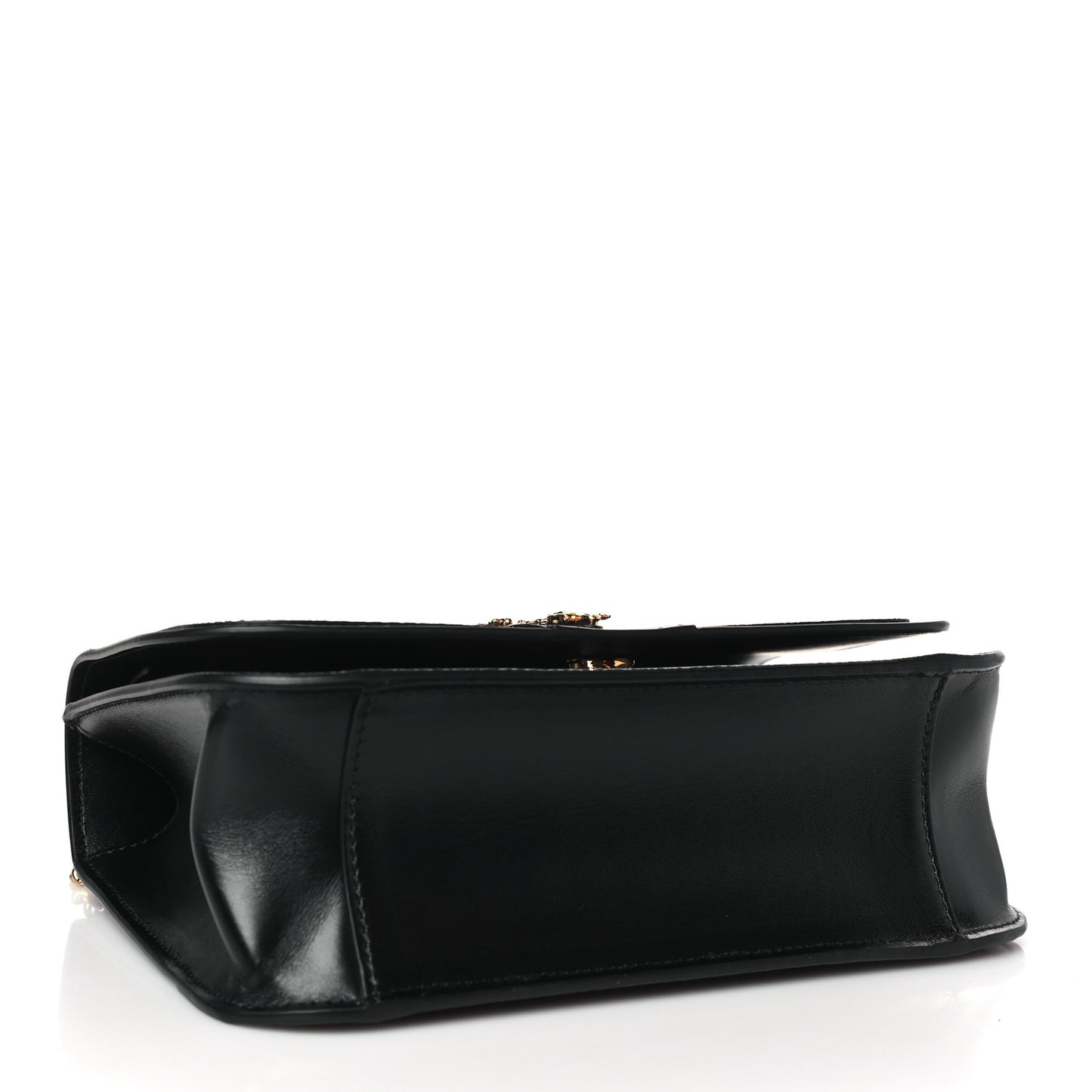 Coated Canvas La Greca Signature Shoulder Bag Black