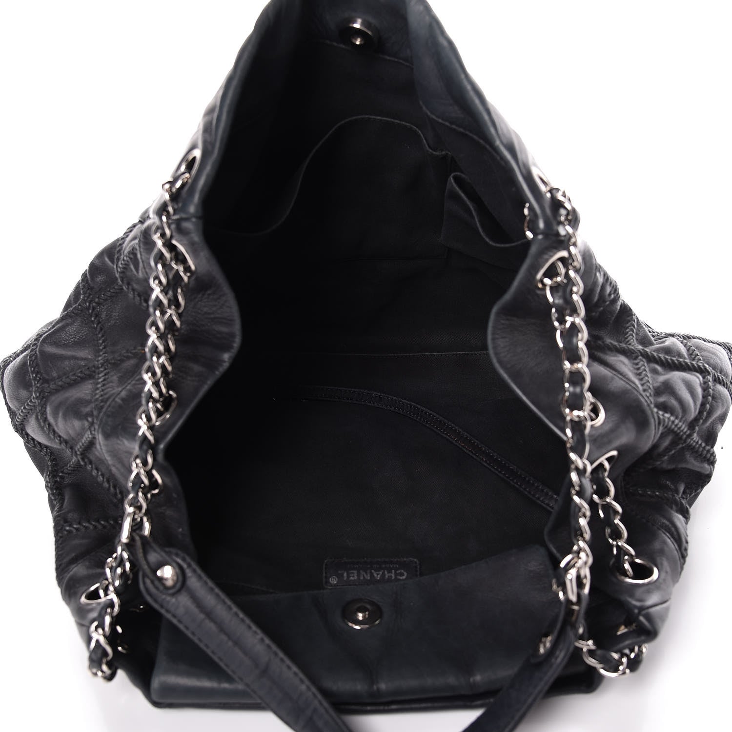 Chanel Lambskin Stitched Accordion Shoulder Bag Black 5 of 17