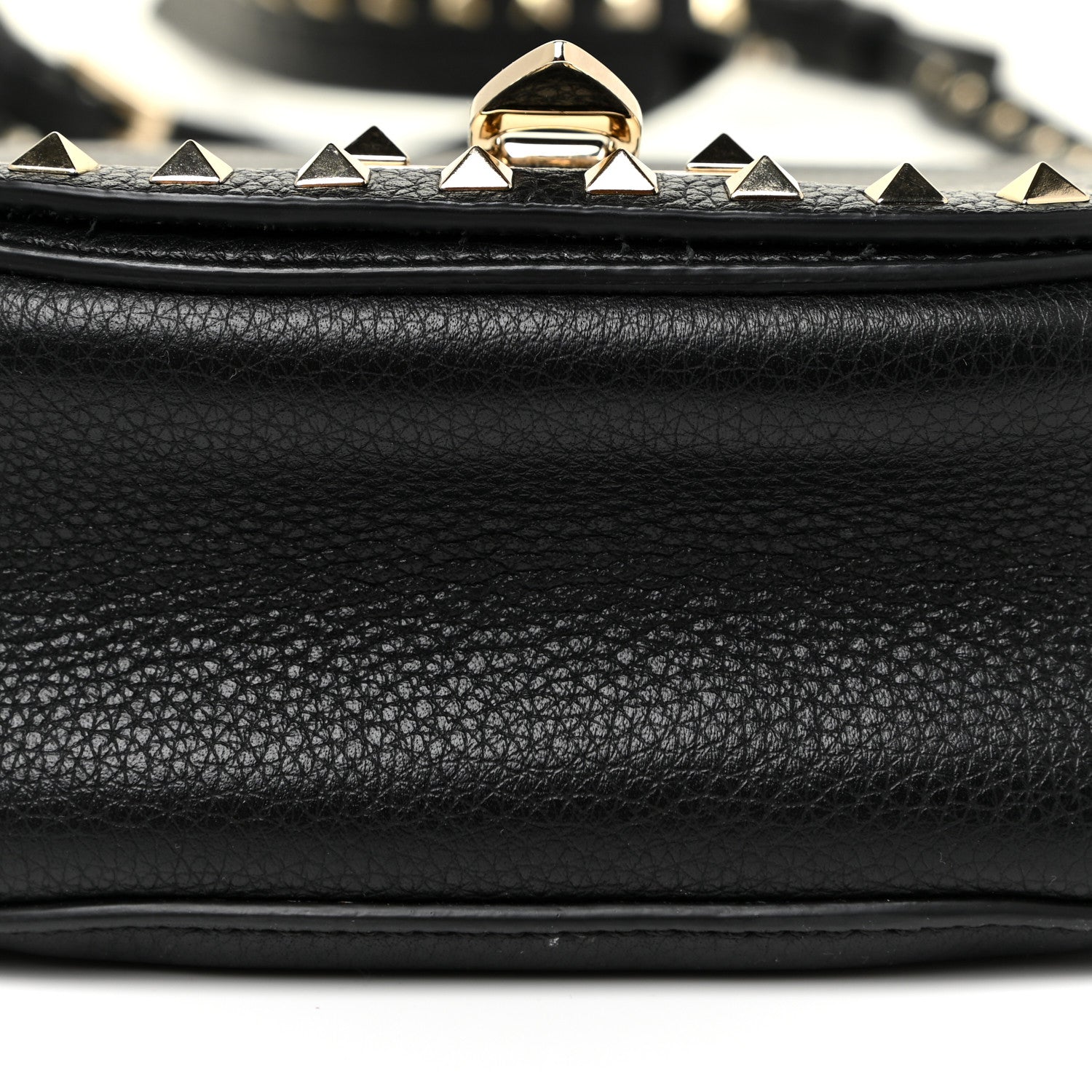 Valentino Garavani Grained Calfskin Rockstud Saddle Bag Black 16 of 16