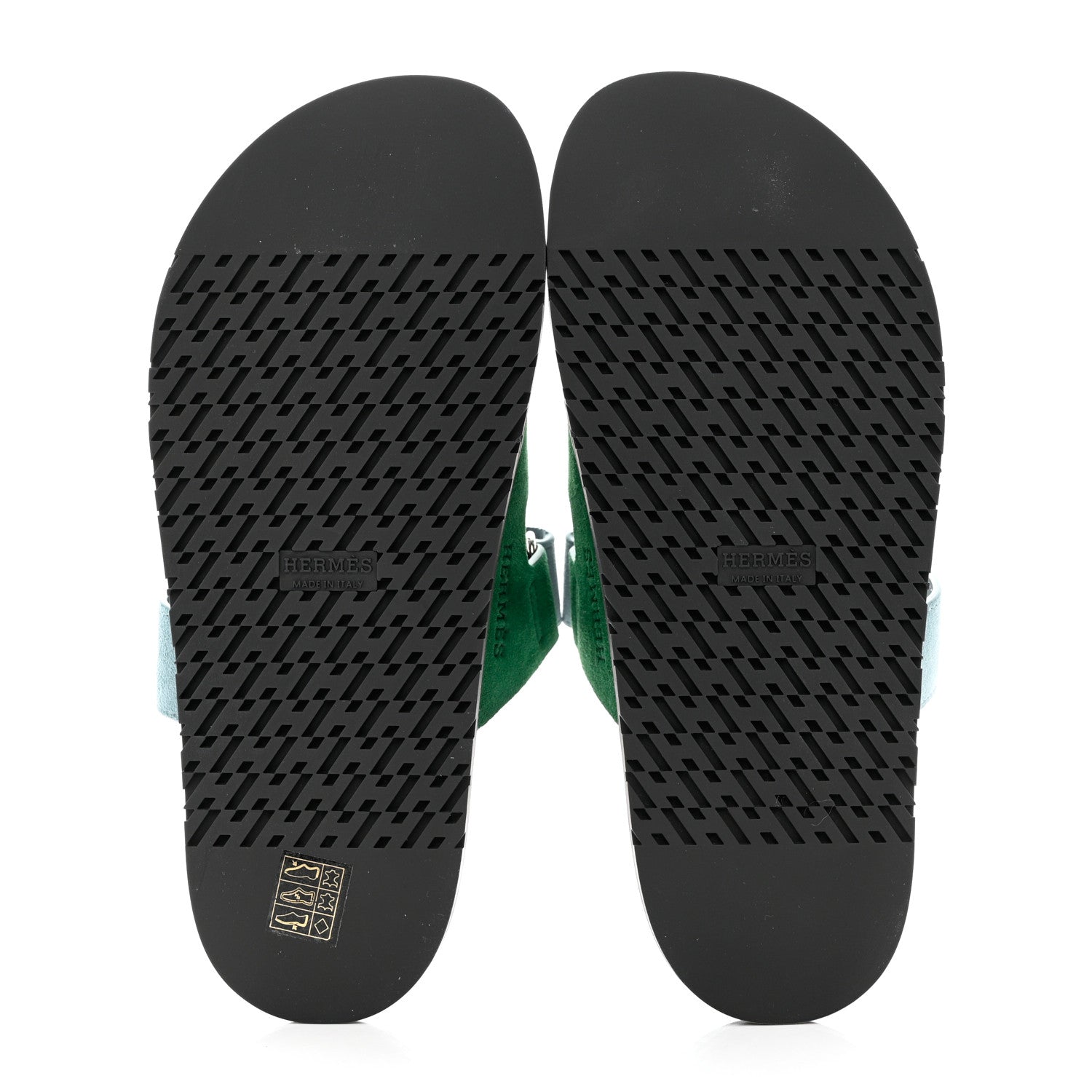Hermes Suede Goatskin Womens Chypre Sandals 39 Vert Cactus Vert d'eau 5 of 9