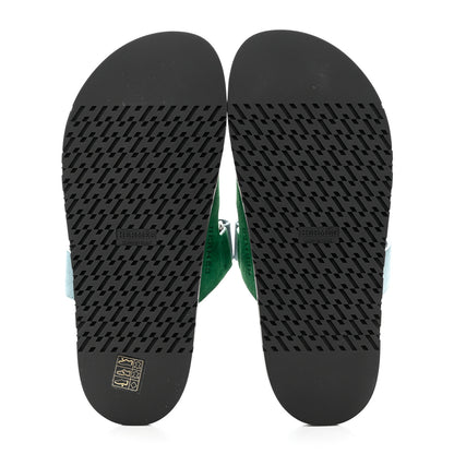 Hermes Suede Goatskin Womens Chypre Sandals 39 Vert Cactus Vert d'eau 5 of 9