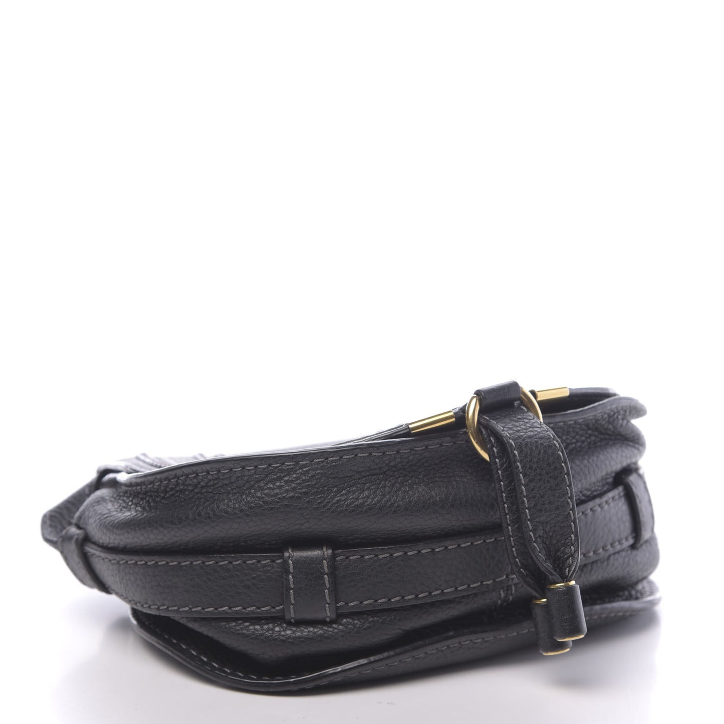 Calfskin Mini Marcie Round Crossbody Bag Black