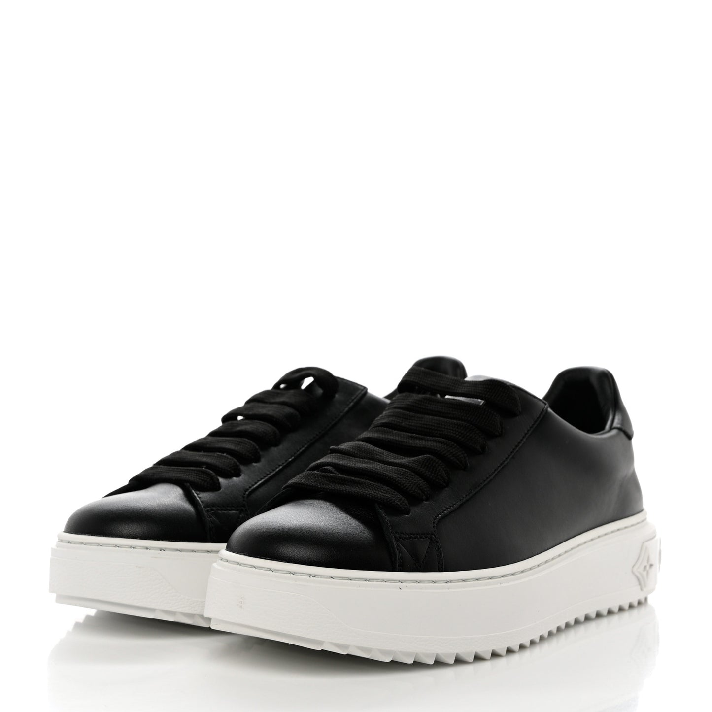 Calfskin Time Out Sneakers 37 Black