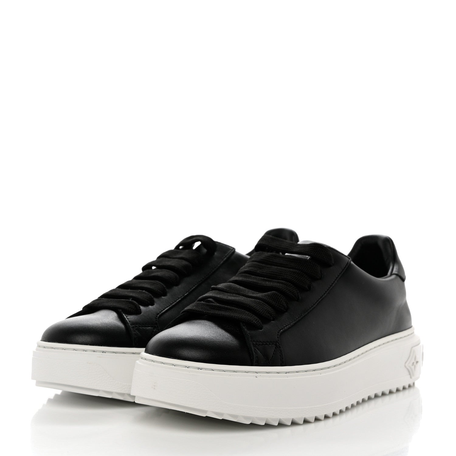 Louis Vuitton Calfskin Time Out Sneakers 37 Black 3 of 8