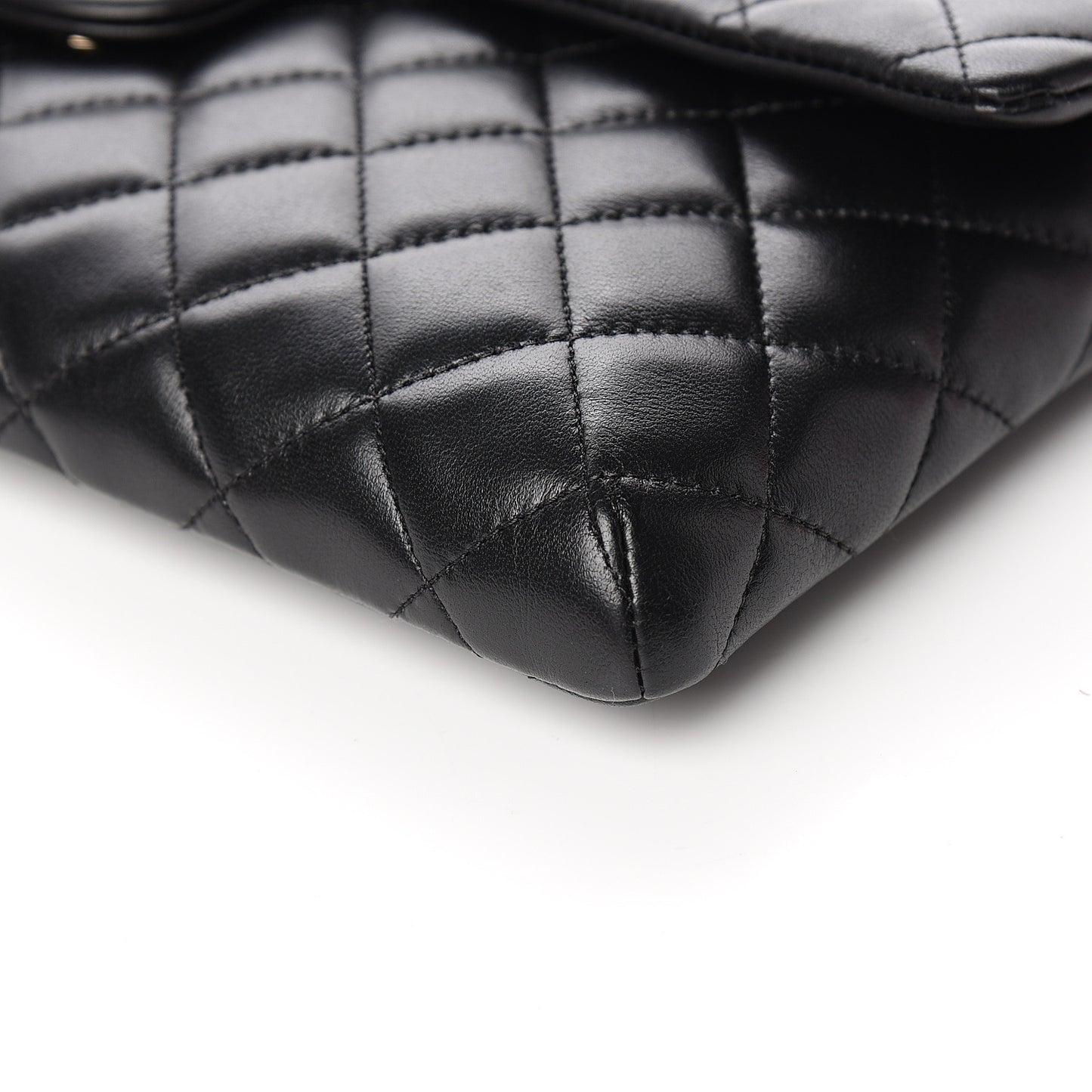 Lambskin Quilted Flap Clutch Black
