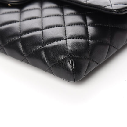 Chanel Lambskin Quilted Flap Clutch Black 8 of 10