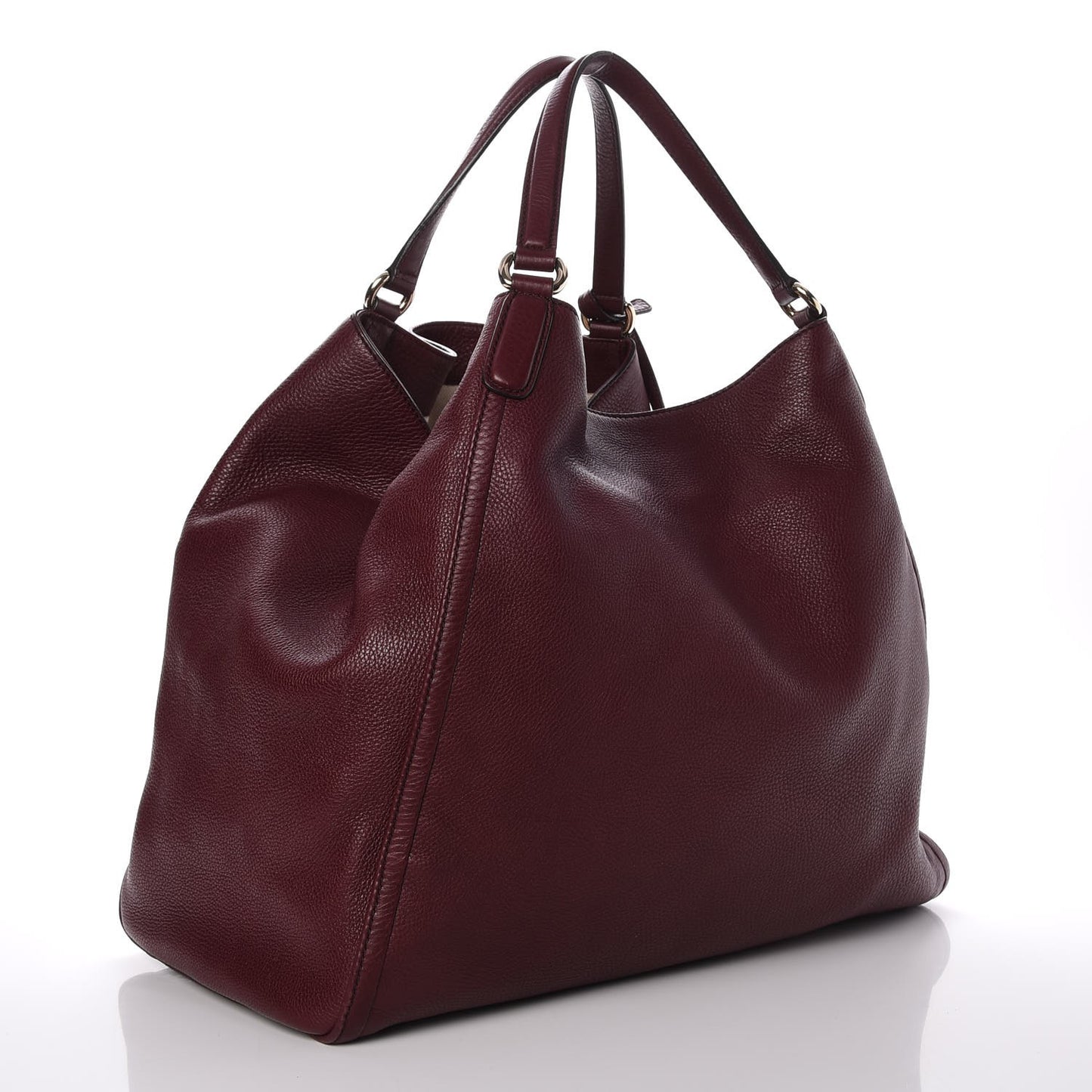 Pebbled Calfskin Large Soho Shoulder Bag Bordeaux