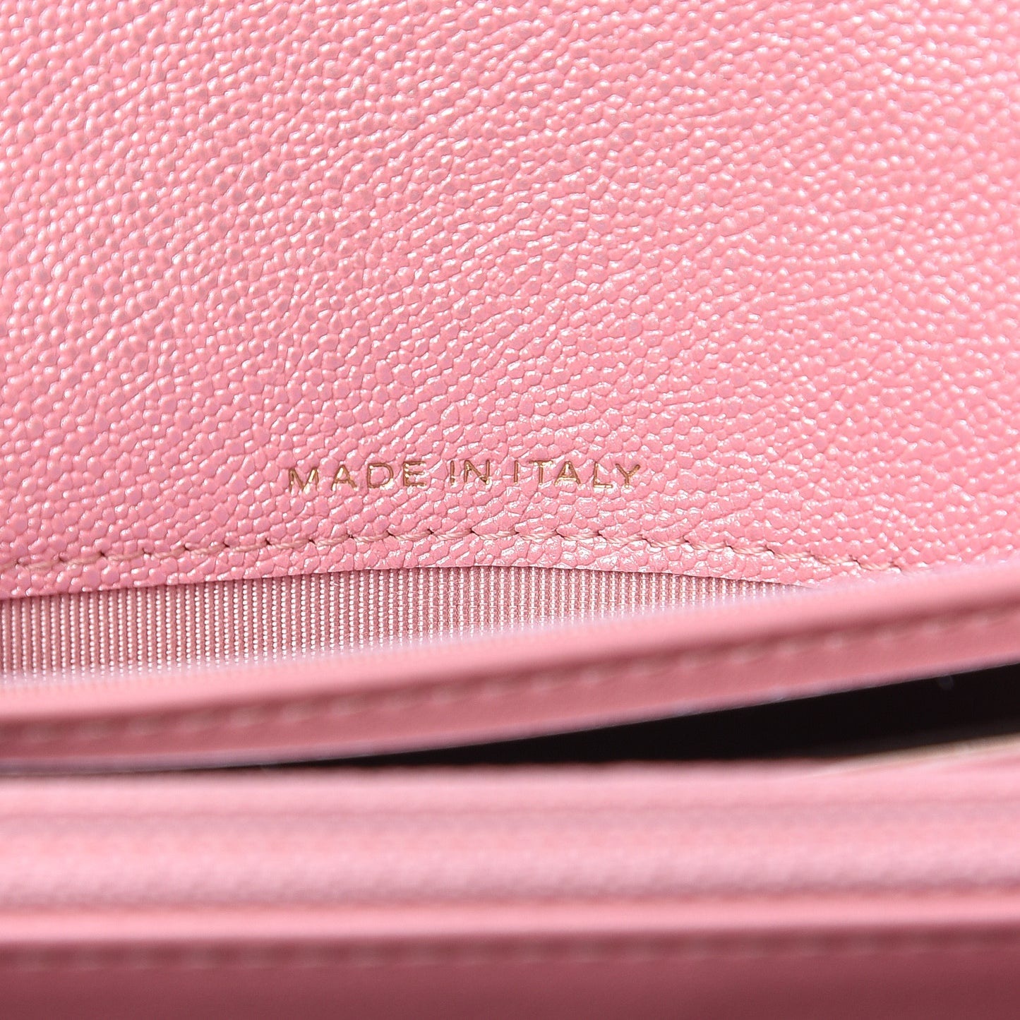 Iridescent Caviar Quilted Medium Flap Wallet Rose Pink
