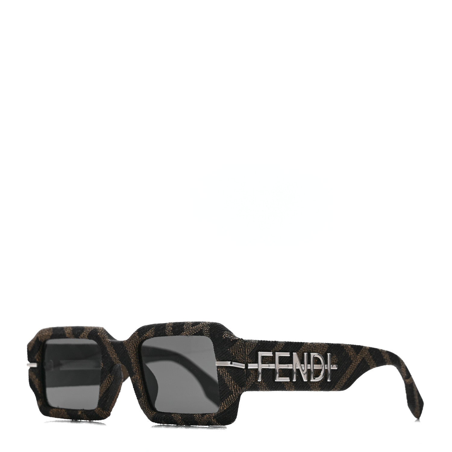 Fendi Fabric Jacquard FF Fendigraphy Square Sunglasses FE400745U Brown 1 of 8