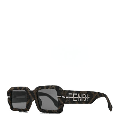 Fendi Fabric Jacquard FF Fendigraphy Square Sunglasses FE400745U Brown 1 of 8