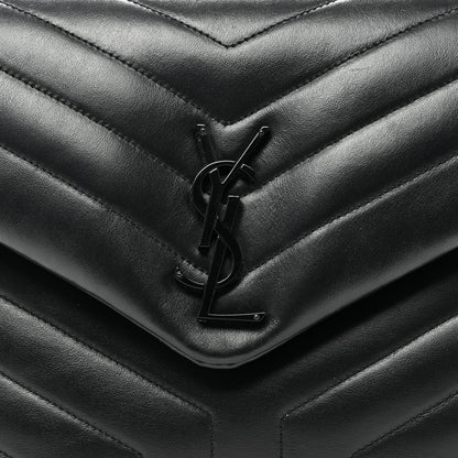 Saint Laurent Calfskin Y Quilted Monogram Monochrome Medium Loulou Chain Satchel Black 9 of 12