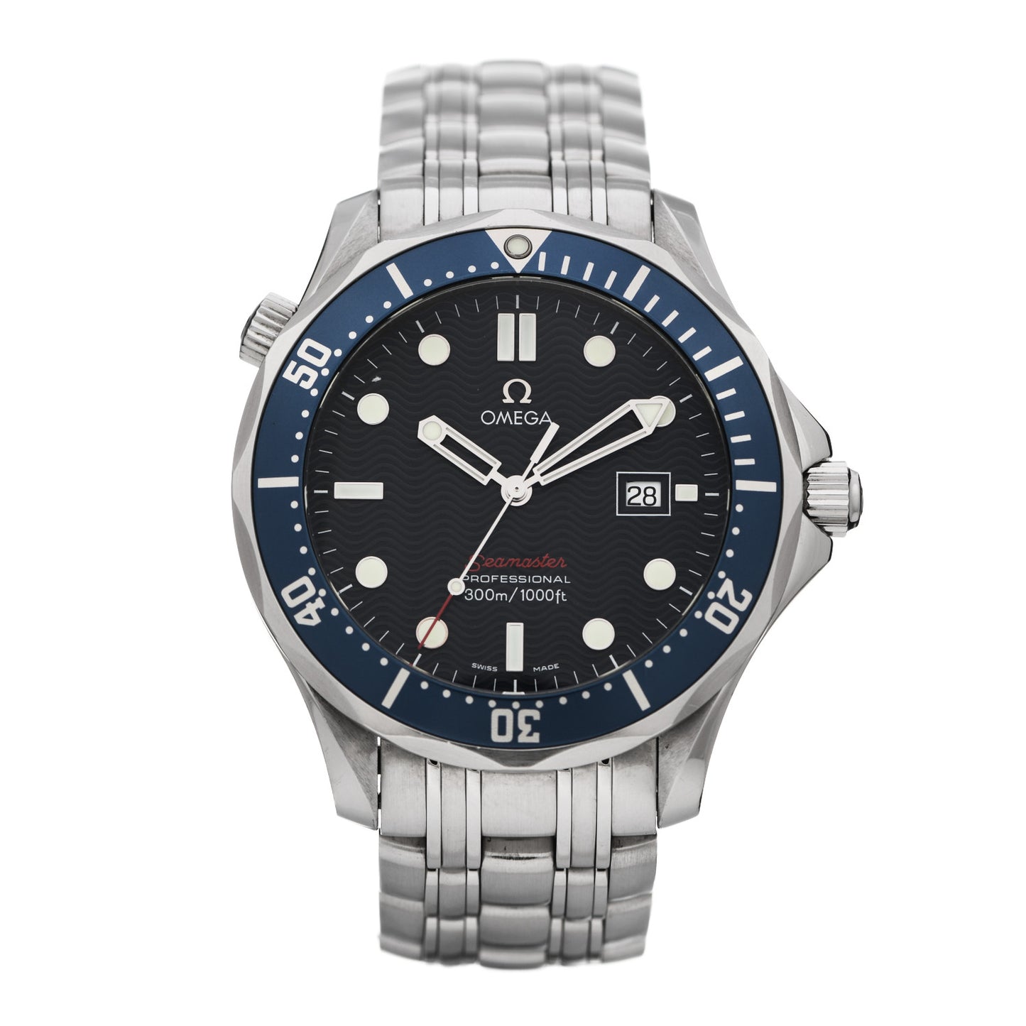 Stainless Steel 41mm Seamaster Professional Quartz Watch Blue 2221.80