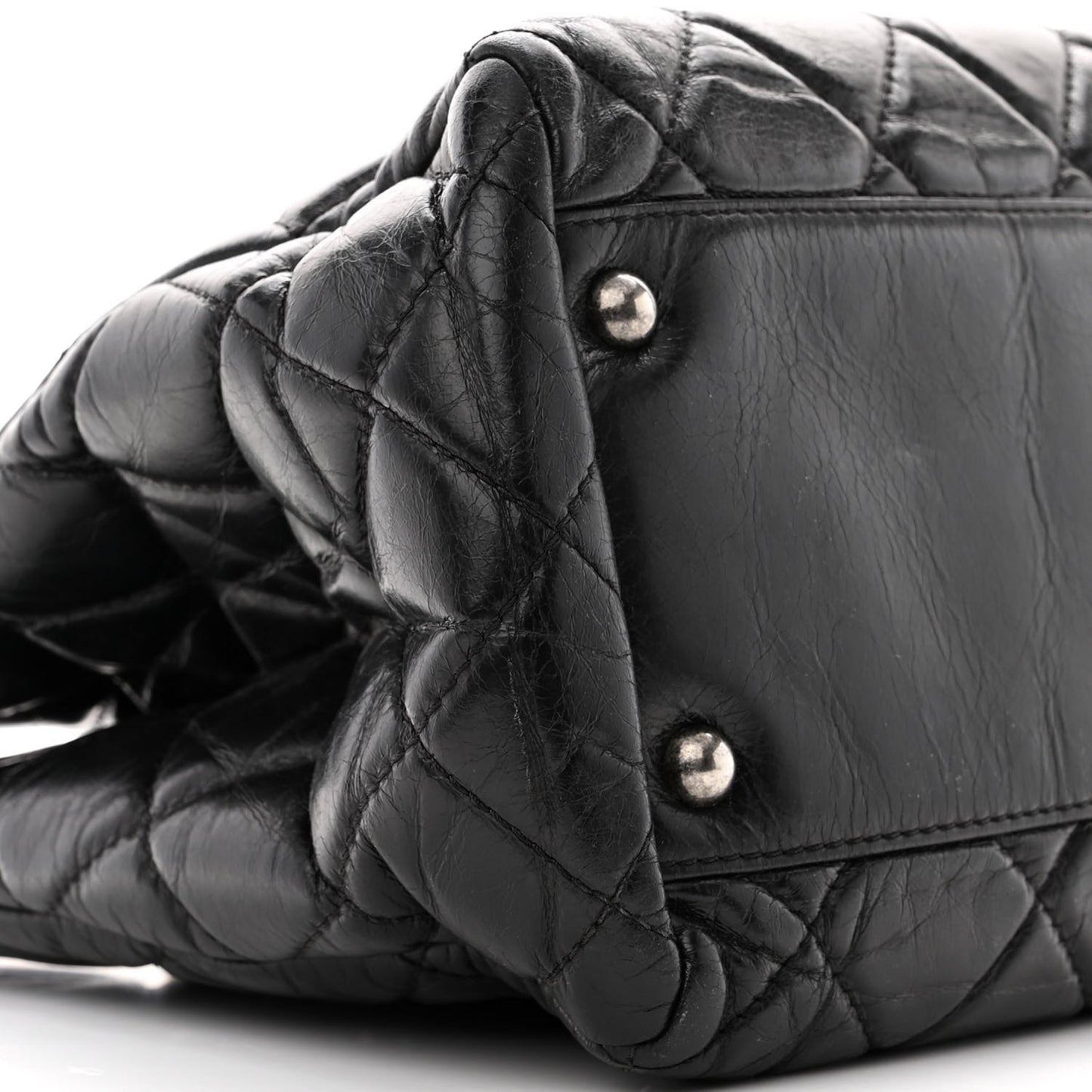 Calfskin Quilted Medium Coco Soft Tote Black