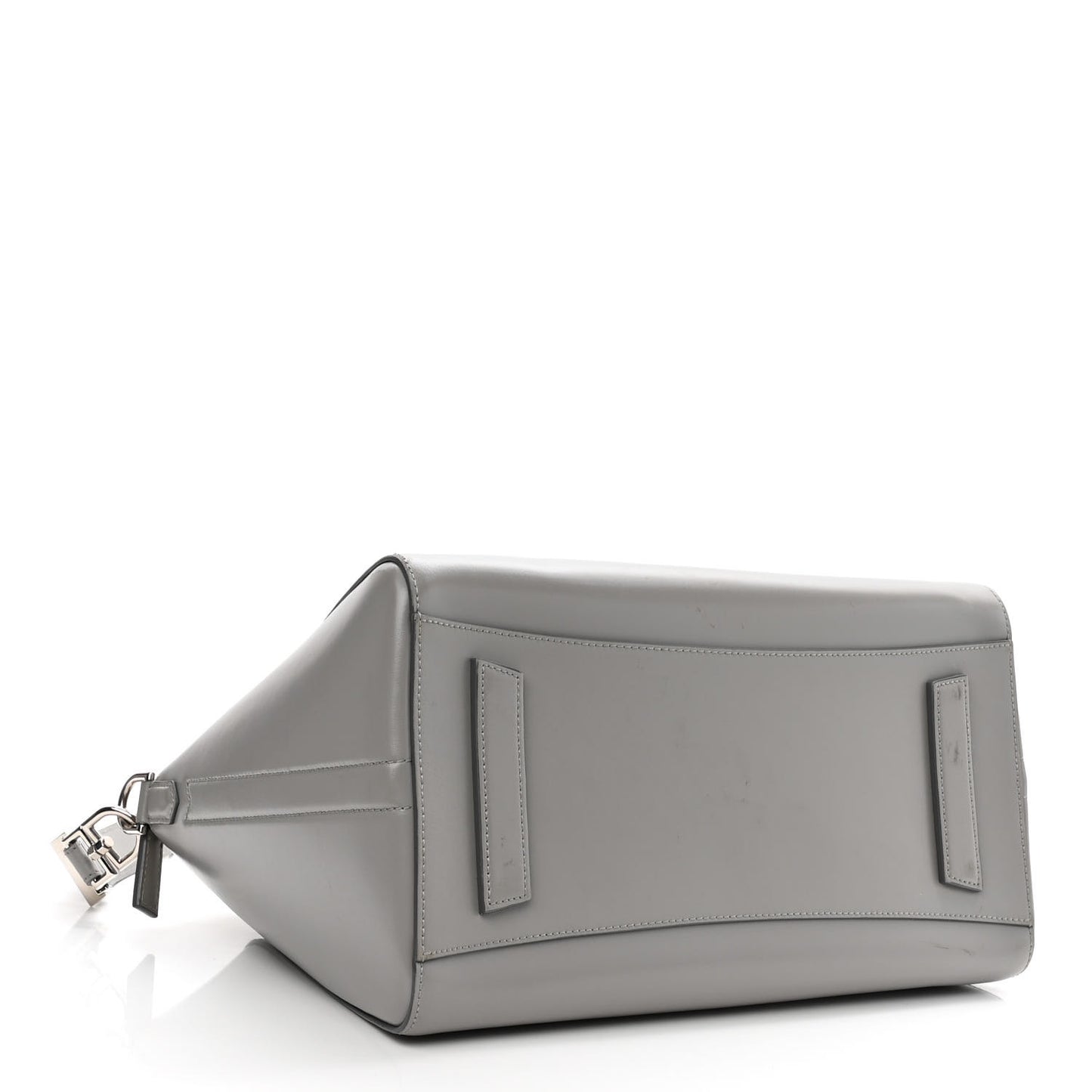 Shiny Lord Calfskin Small Antigona Pearl Grey