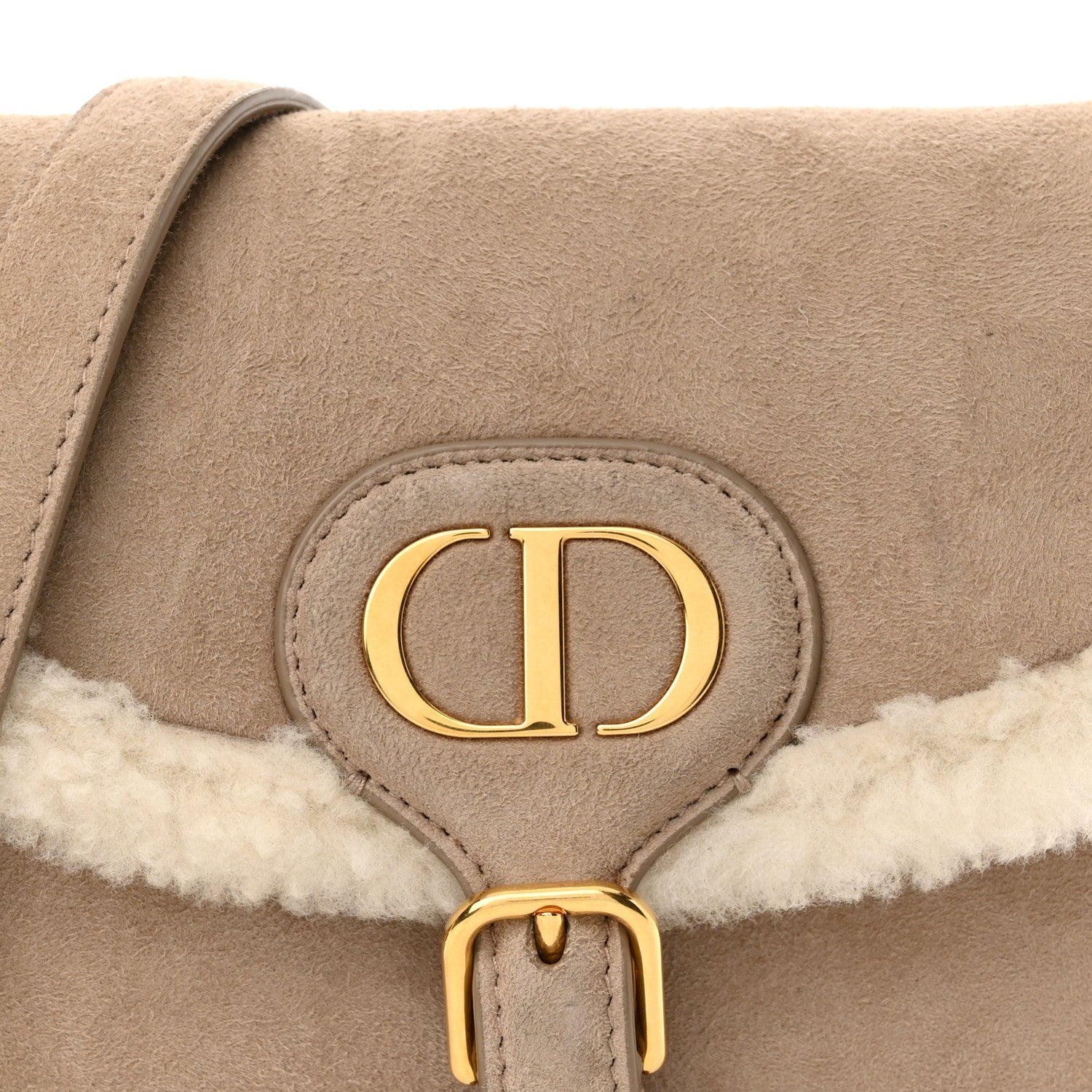 Christian Dior Suede Shearling Small Bobby Flap Beige 7 of 11