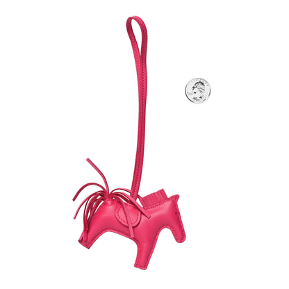Hermes Milo Lambskin Grigri Rodeo Horse Bag Charm PM Rose Mexico 2 of 3