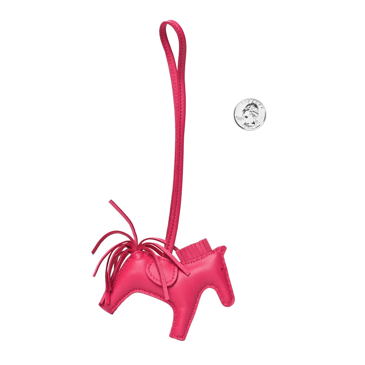 Milo Lambskin Grigri Rodeo Horse Bag Charm PM Rose Mexico