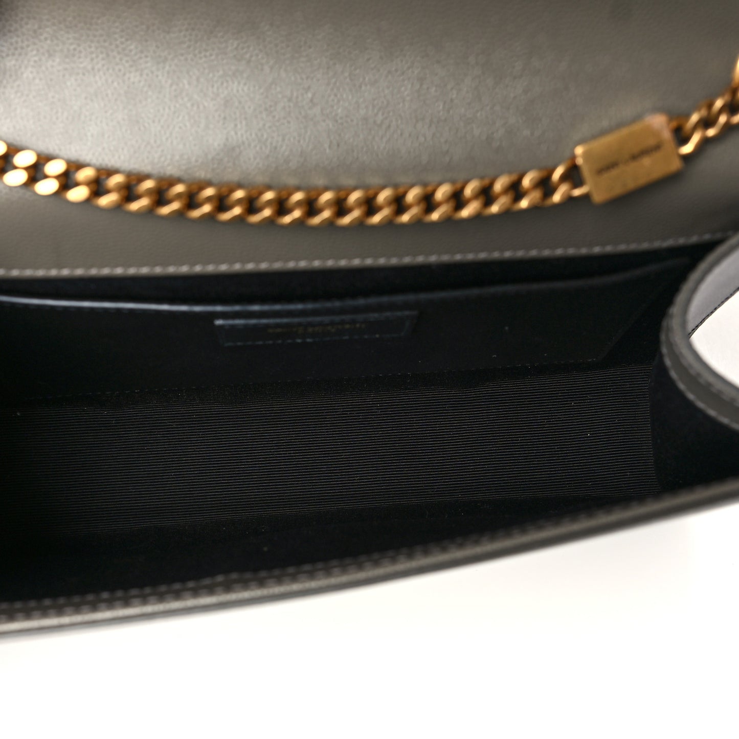 Grain De Poudre Medium Classic Monogram Kate Satchel Earth Grey
