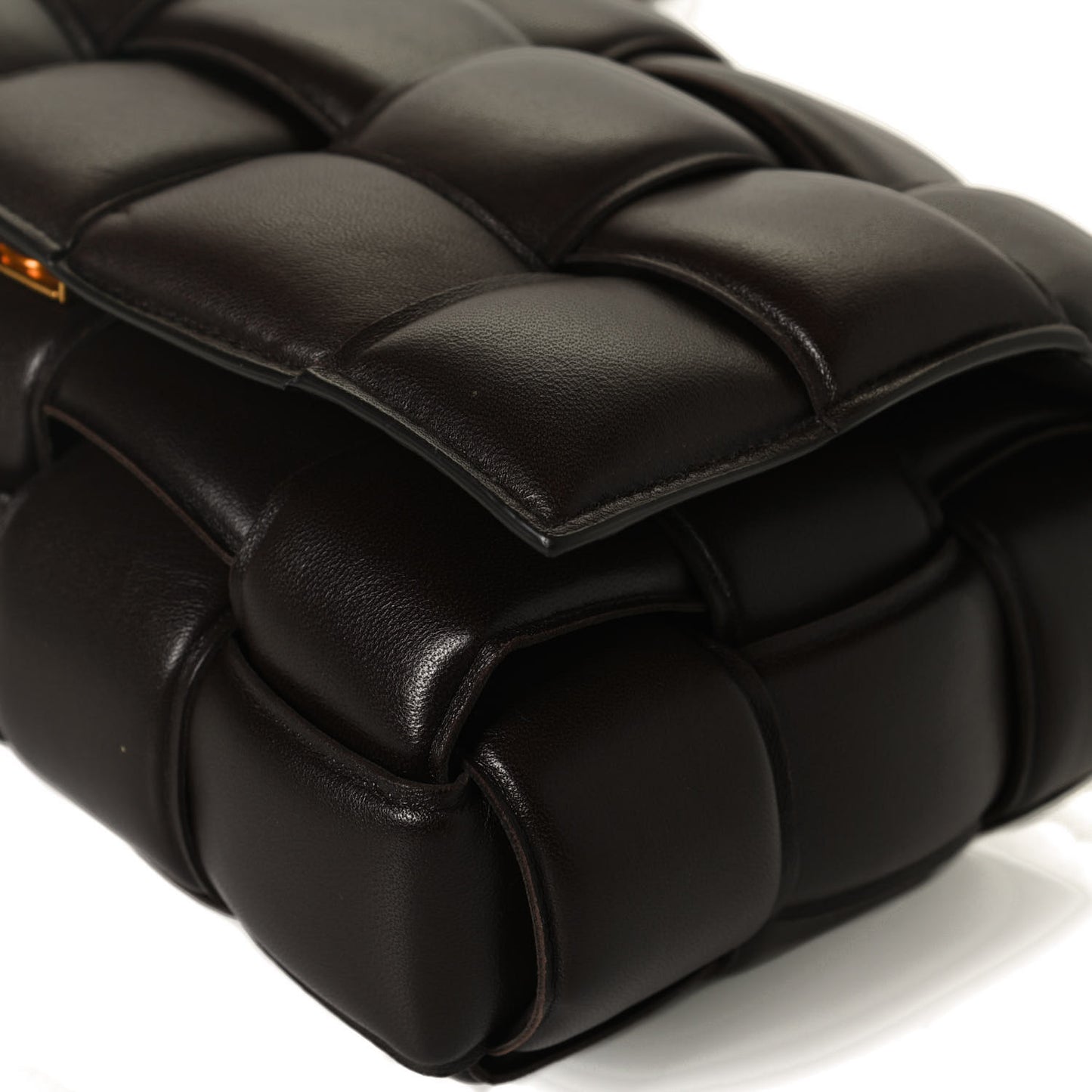 Nappa Maxi Intreccio Padded Cassette Crossbody Bag Fondente
