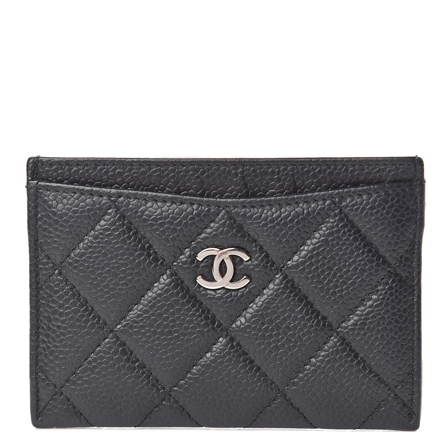 Caviar Quilted Card Holder Black