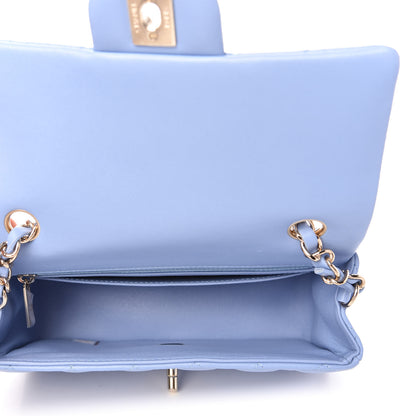 Chanel Lambskin Quilted Mini Rectangular Flap Light Blue 5 of 11