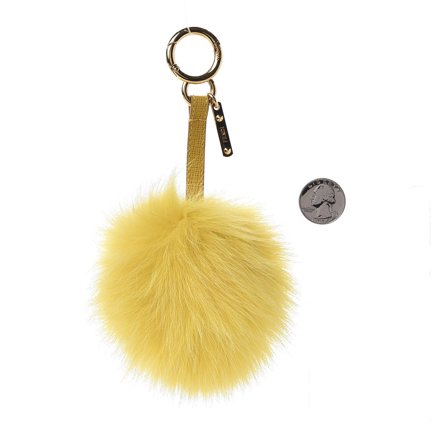 Fox Fur Pom Pom Bag Charm Yellow