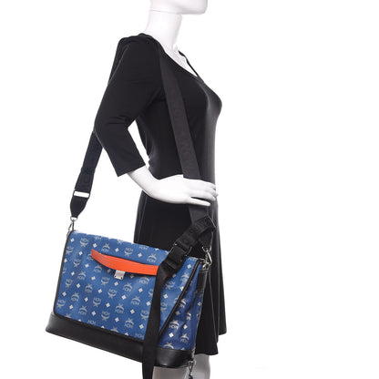 MCM Visetos Large Messenger Bag Estate Blue 2 of 9