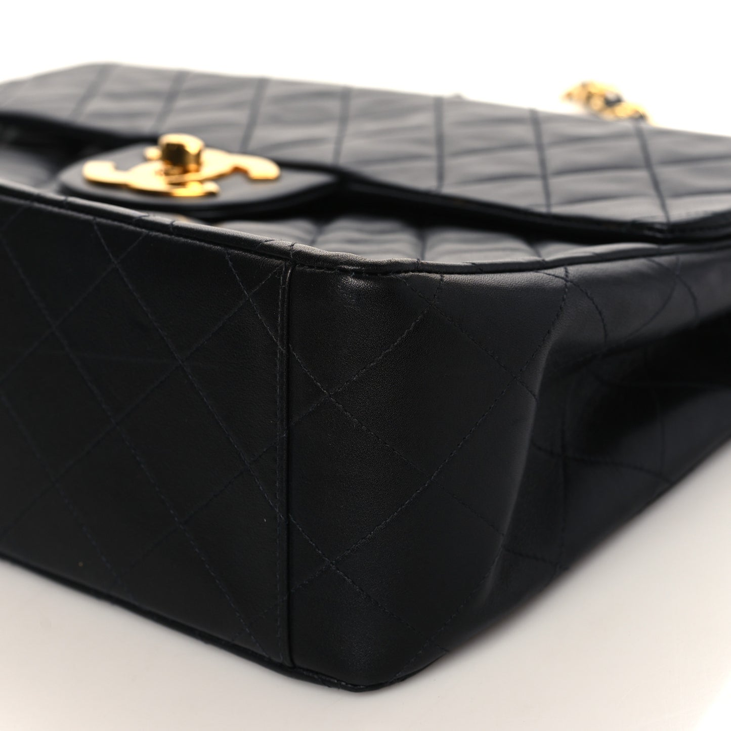 Lambskin Quilted XL Jumbo Single Flap Black