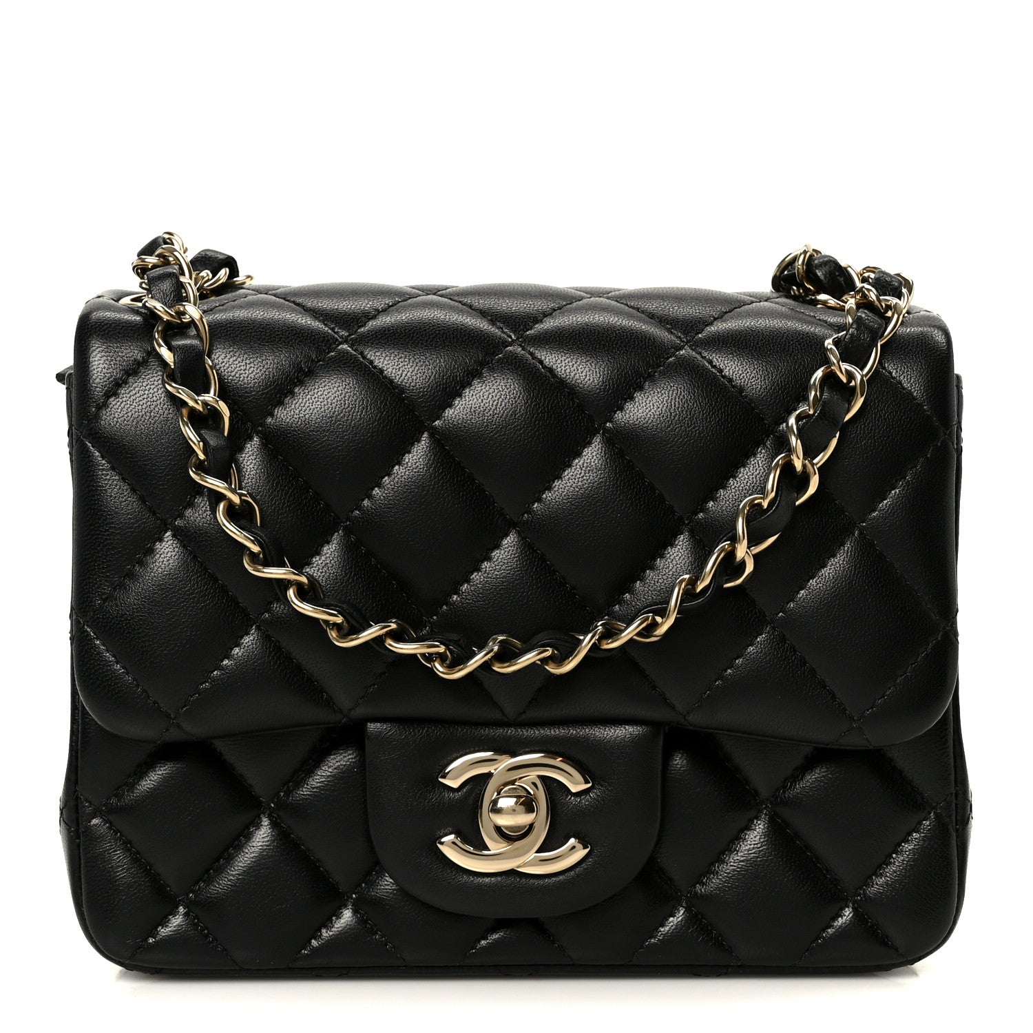 Chanel Lambskin Quilted Mini Square Flap Black 1 of 11