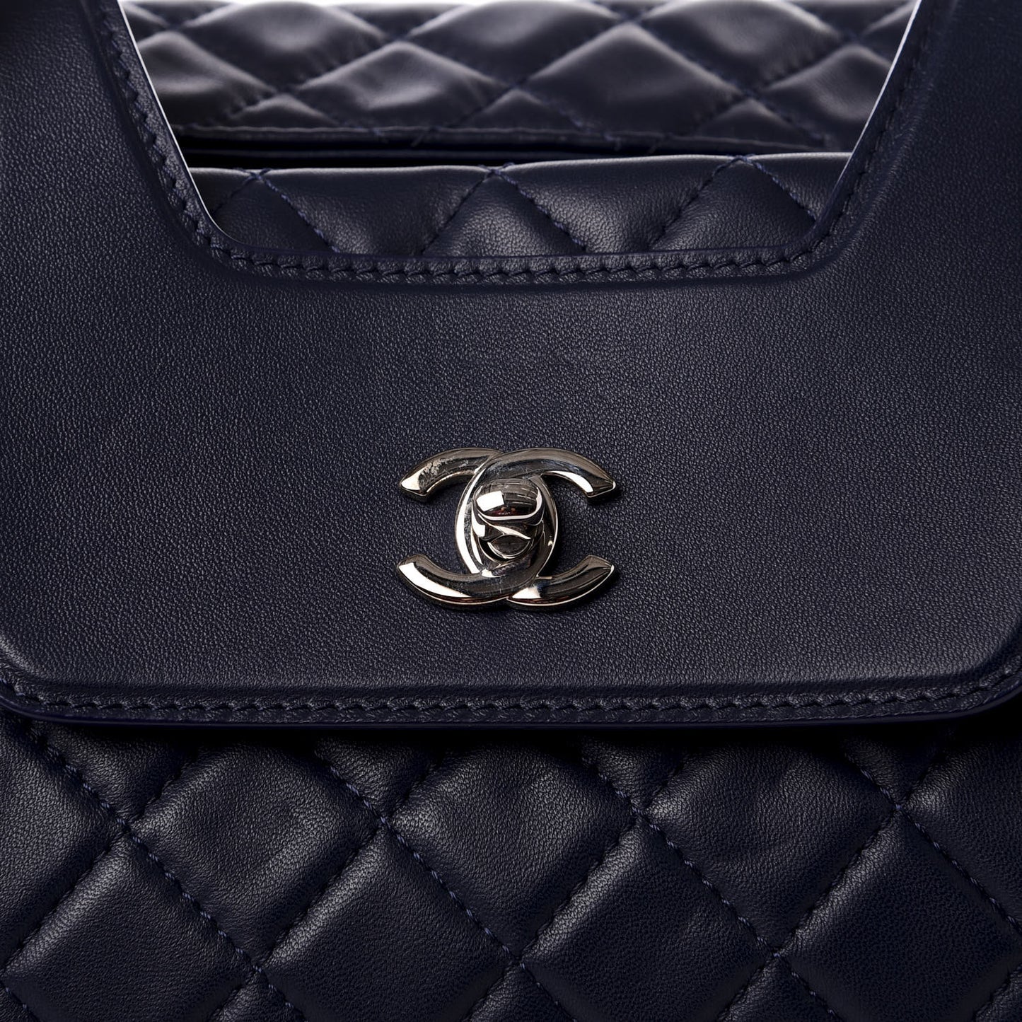 Lambskin Quilted By 3 Shopping Tote Navy