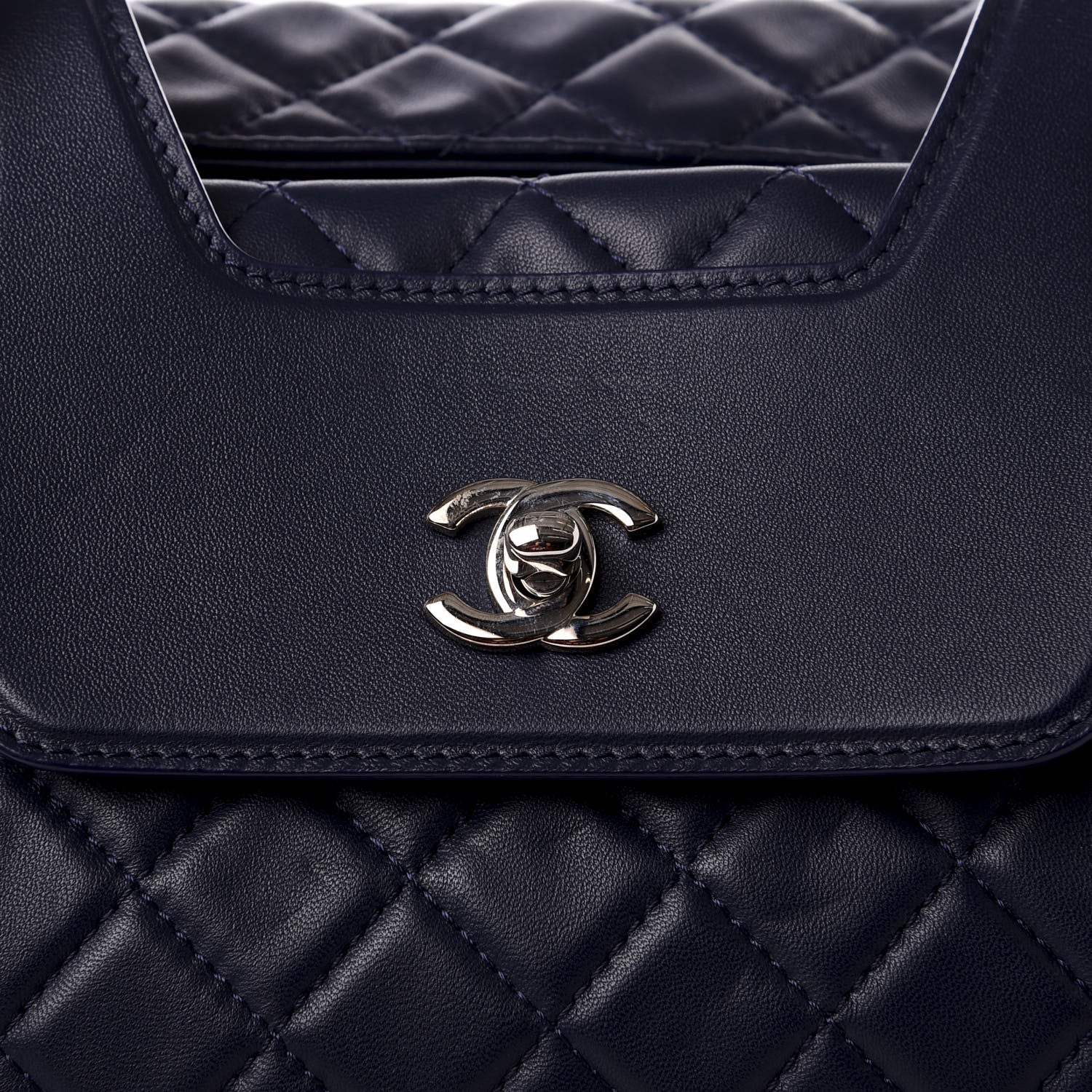 Chanel Lambskin Quilted By 3 Shopping Tote Navy 8 of 8