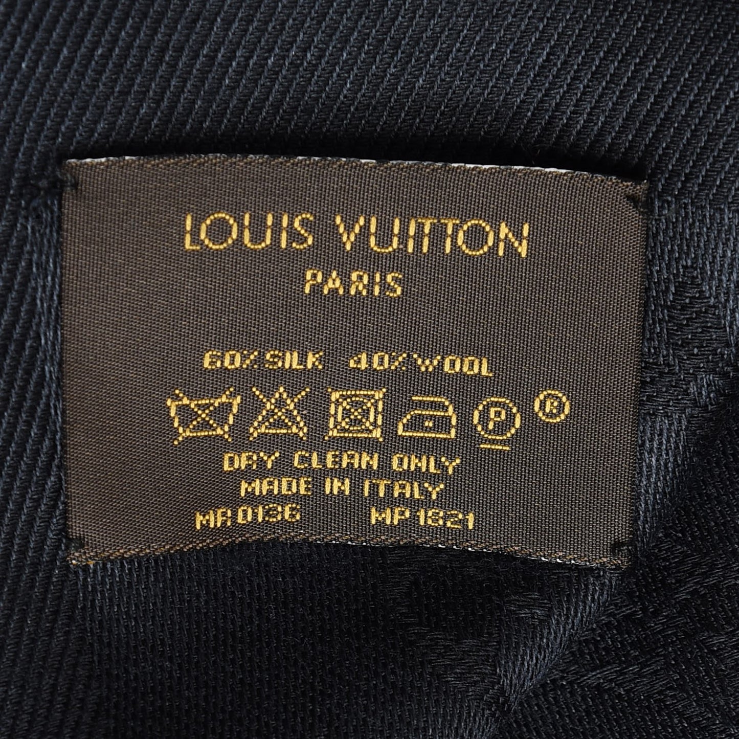 Silk Wool Monogram World Tour Shawl Black