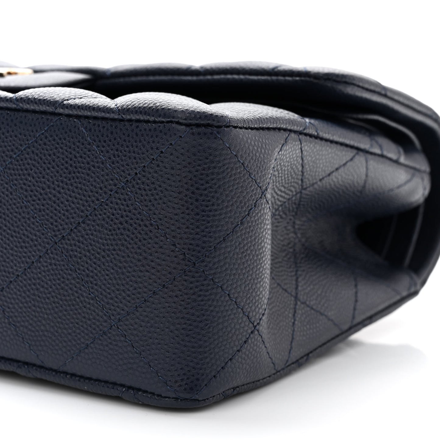 Caviar Quilted Small Double Flap Navy