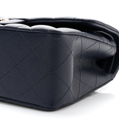 Chanel Caviar Quilted Small Double Flap Navy 10 of 11