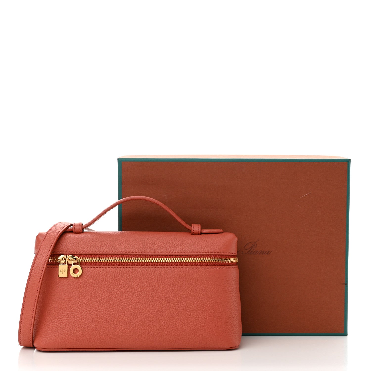 Loro Piana Grained Calfskin L19 Extra Pocket Pouch Coral Fiction 11 of 11
