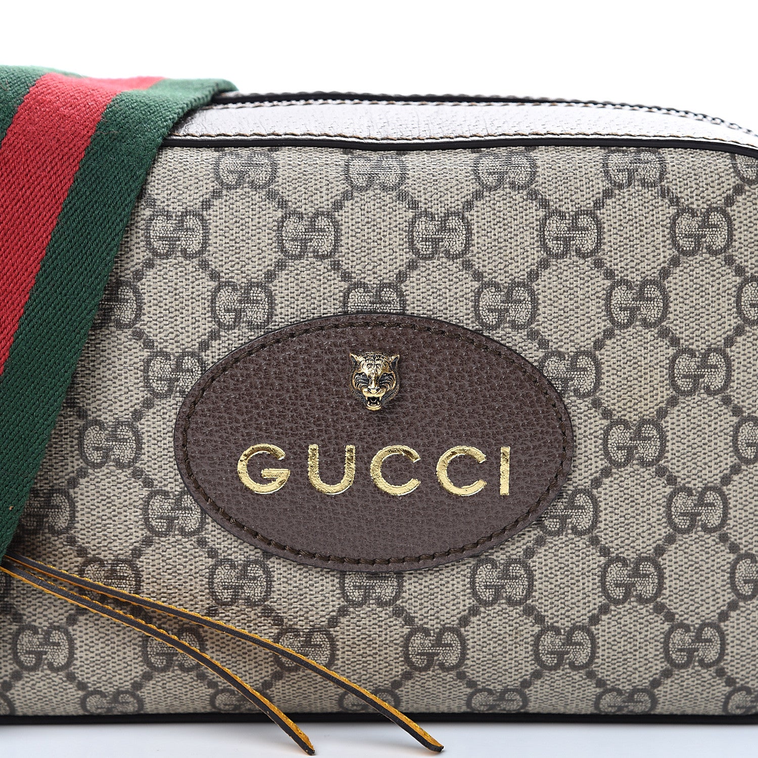Gucci GG Supreme Monogram Web Neo Vintage Shoulder Bag Beige New Acero Crop 7 of 13