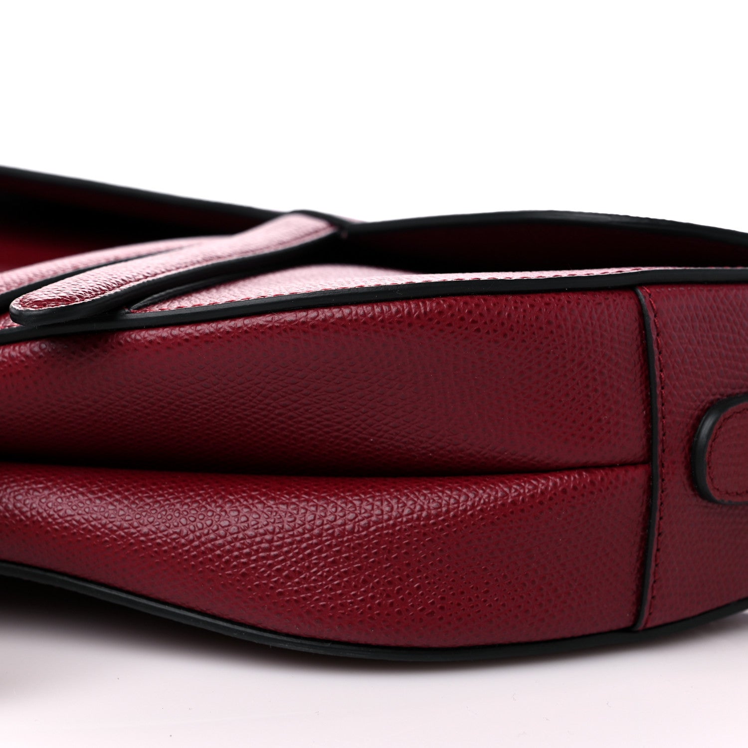 Christian Dior Grained Calfskin Saddle Bag Red 9 of 11