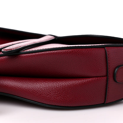 Christian Dior Grained Calfskin Saddle Bag Red 9 of 11