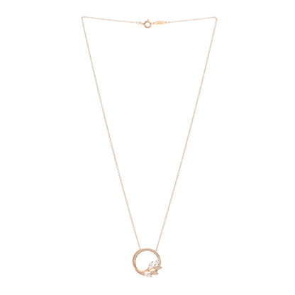 Tiffany 18K Rose Gold Diamond Victoria Vine Circle Pendant Necklace 3 of 4
