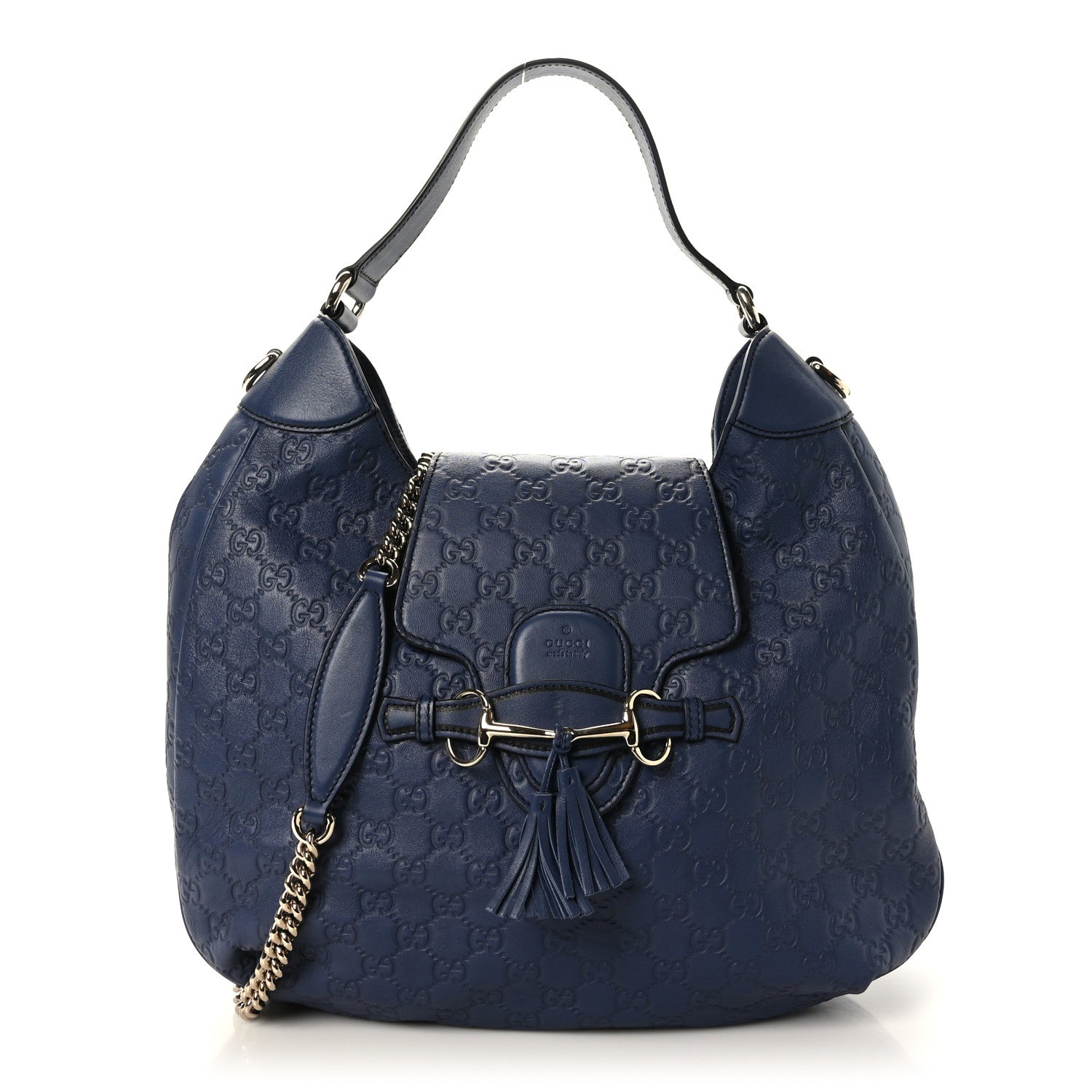 Gucci Guccissima Medium Emily Hobo Blue 1 of 9