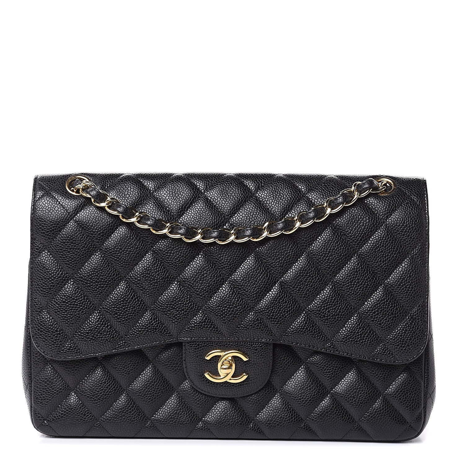 Chanel Caviar Quilted Jumbo Double Flap Black 1 of 15